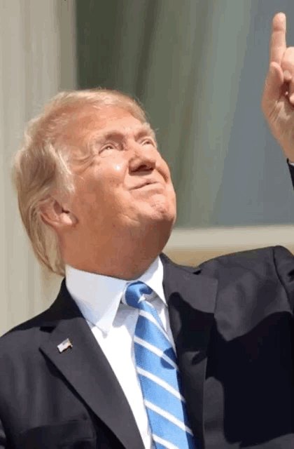 Trump's decision to look directly at the eclipse inspired memes