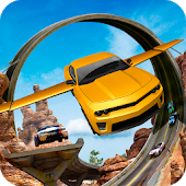 Flying Car Stunts On Extreme Tracks