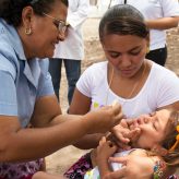 Child receiving medicine