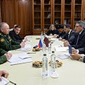 Russian Deputy Defence Minister Colonel General Alexander Fomin holds talks with Mohammed al Misnad, advisor for National Security to the Emir of the State of Qatar