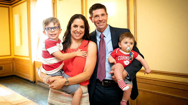 Christa Glazier with her husband and sons.