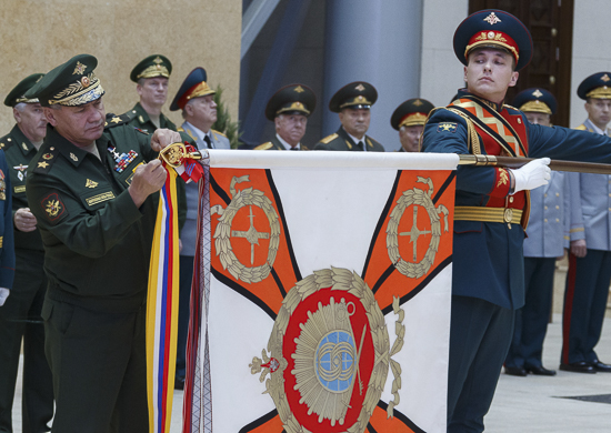 Minister of Defence present the Order of Zhukov to Military Academy of Communications and Krasnodar Higher Military School