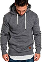 Hoodies for Men, Pervobs Men's Long Sleeve Autumn Solid Pocket Loose Casual Sweatshirt Hoodies Tracksuits