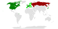 Map of G8 member nations and the European Union