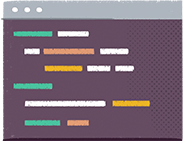 An illustration of a code editor