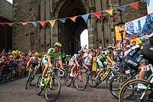 Tour de France pelleton 9 July 2005 at the begin of the ascend to Cote de Bad Herrenalb