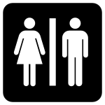 Pictogram showing symbol for unisex toilet