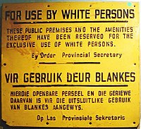 Apartheid sign