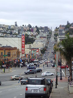 Castro Street and its namesake theatre, the Castro