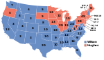 Electoral map, 1916 election