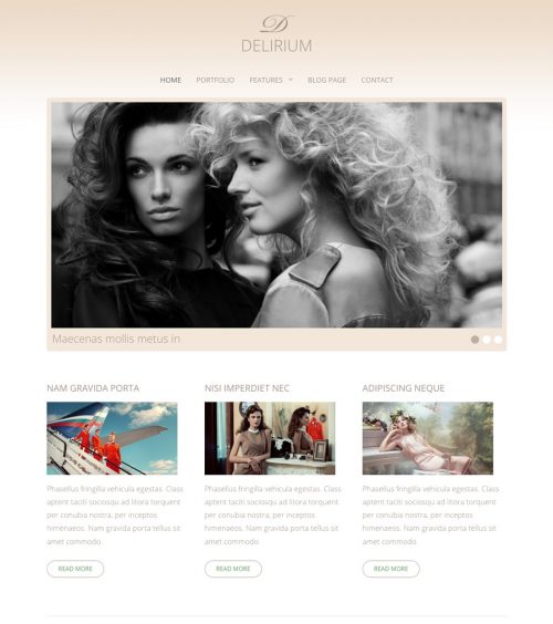 Delirium, fashion and wedding WordPress theme