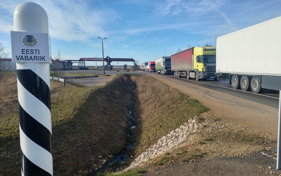 Border crossing point at Ikla in South Estonia.