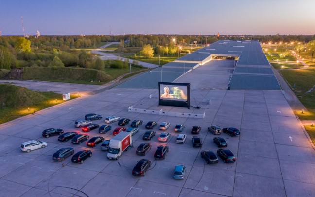 Drive-in cinema at the Estonian National Museum in Tartu.