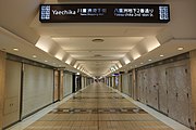 新型コロナウイルス流行による外出自粛のため閑散とした、日曜昼の東京駅八重洲地下街