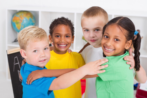 Group of Elementary School Kids in Circle