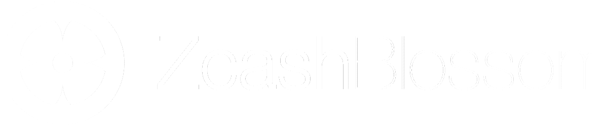 White Zcash Blossom horizontal logo