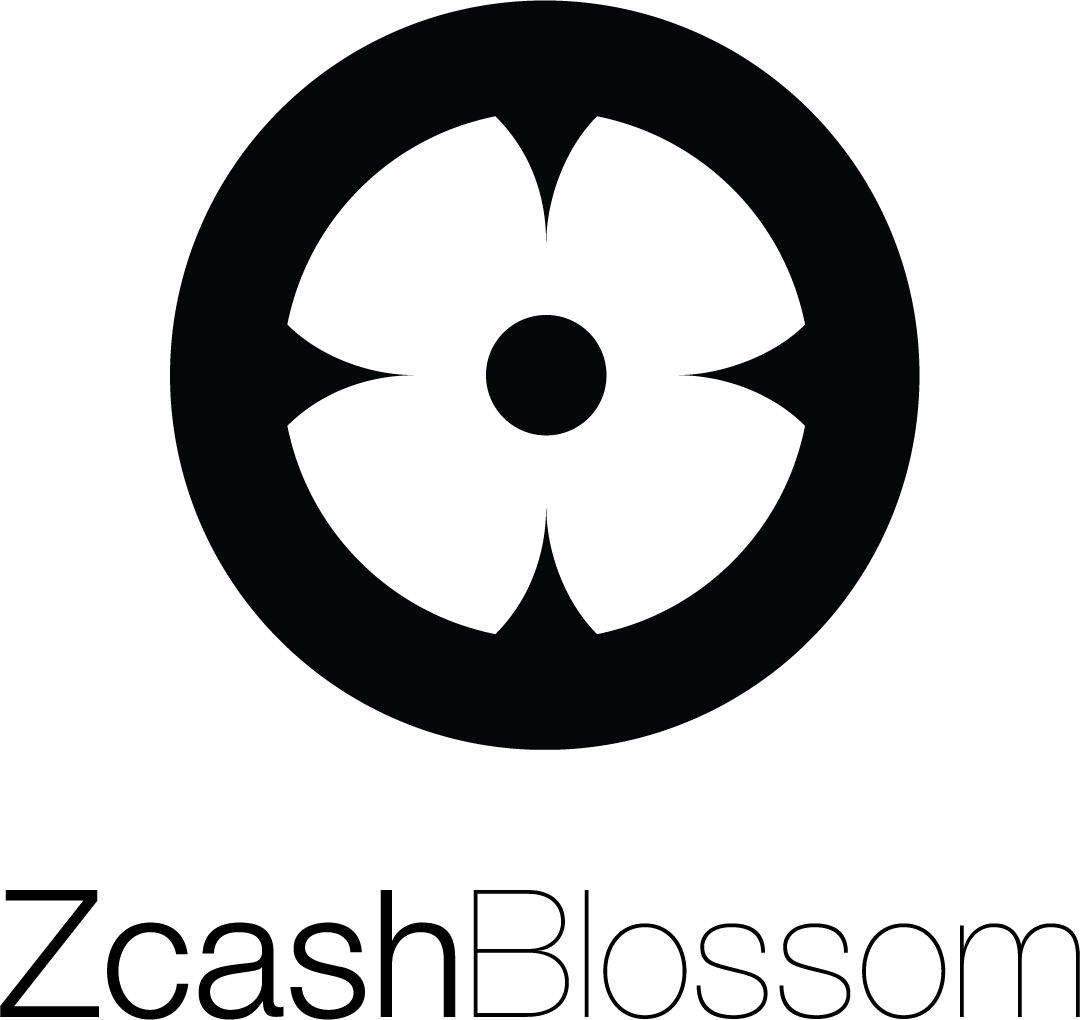 Black Zcash Blossom vertical logo