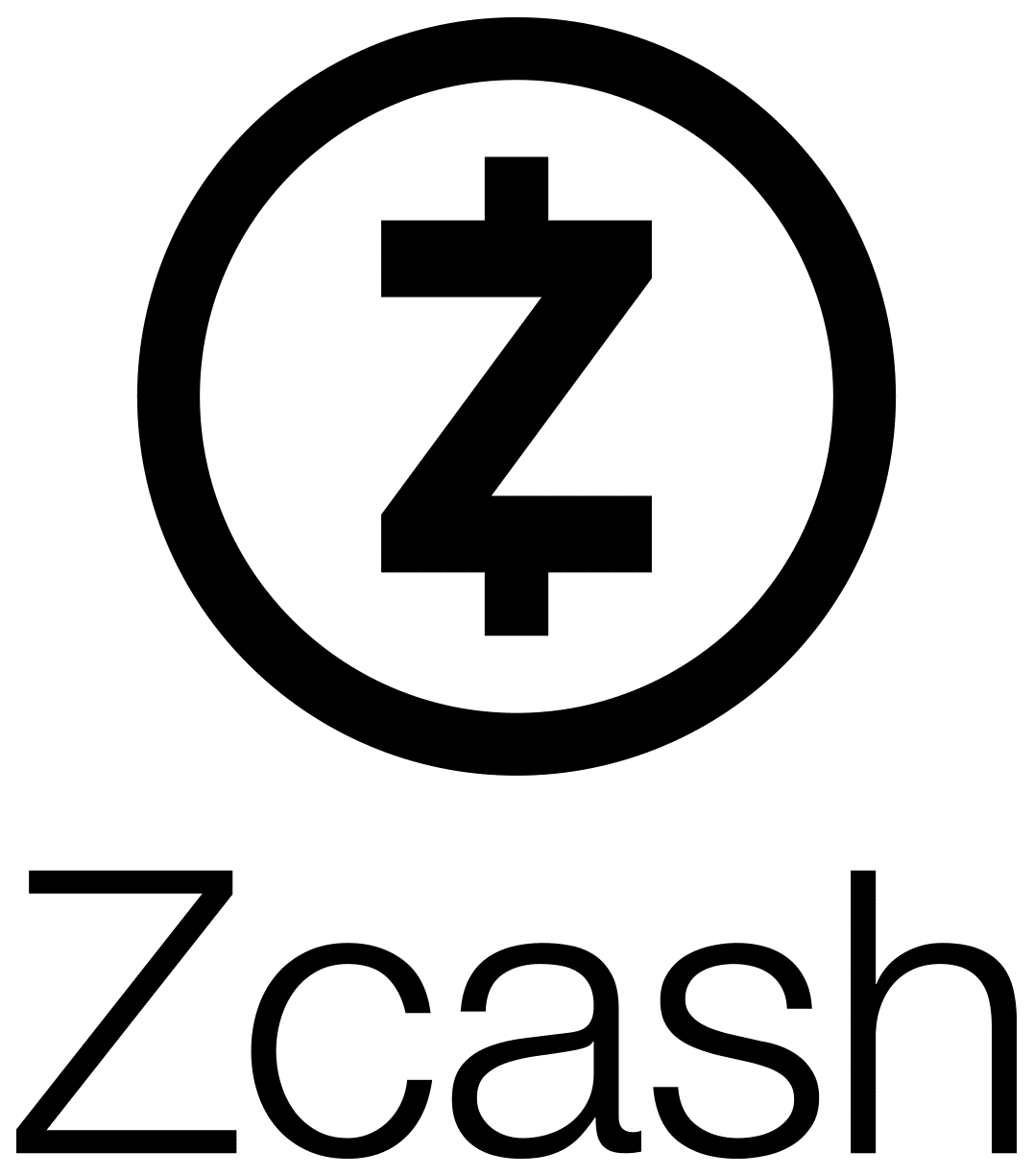 Black vertical Zcash logo