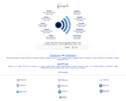 Detail o the Wikiquote multilingual portal main page.