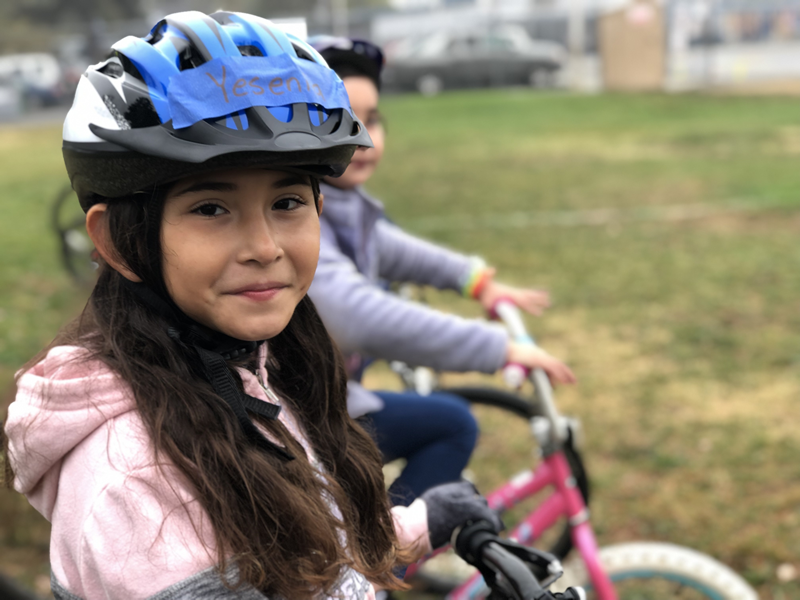 Girl on a bike