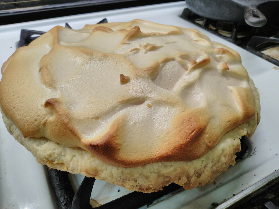 Gorgeous whole lemon-meringue pie