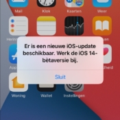 iOS-beta melding "werk beta bij".