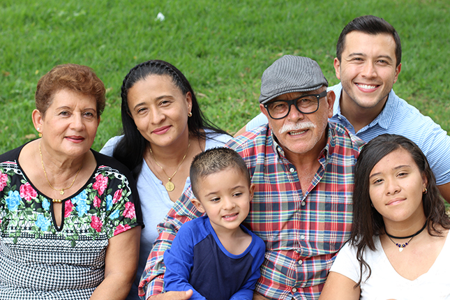 Group of a family of American Indians and Alaska Natives