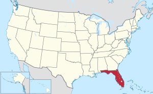 Map of the United States with Florida highlighted