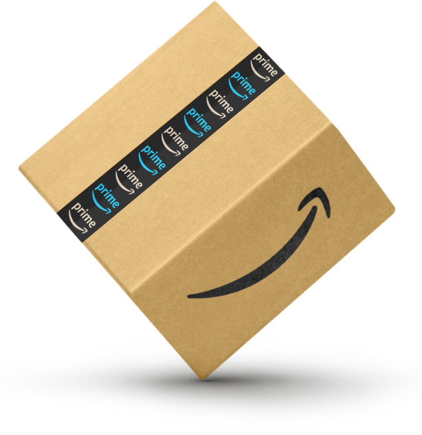 Stack of three different sizes of Amazon packages that are ready to be shipped