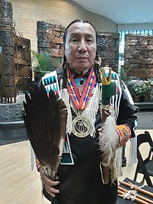 Bryan Akipa after a performance at the National Museum of the American Indian, 2019