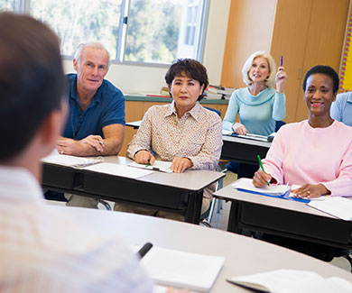 Adult students in a training session