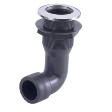 90° Plastic Skin Fitting with Stainless Steel Cap 1-1/2' Hose