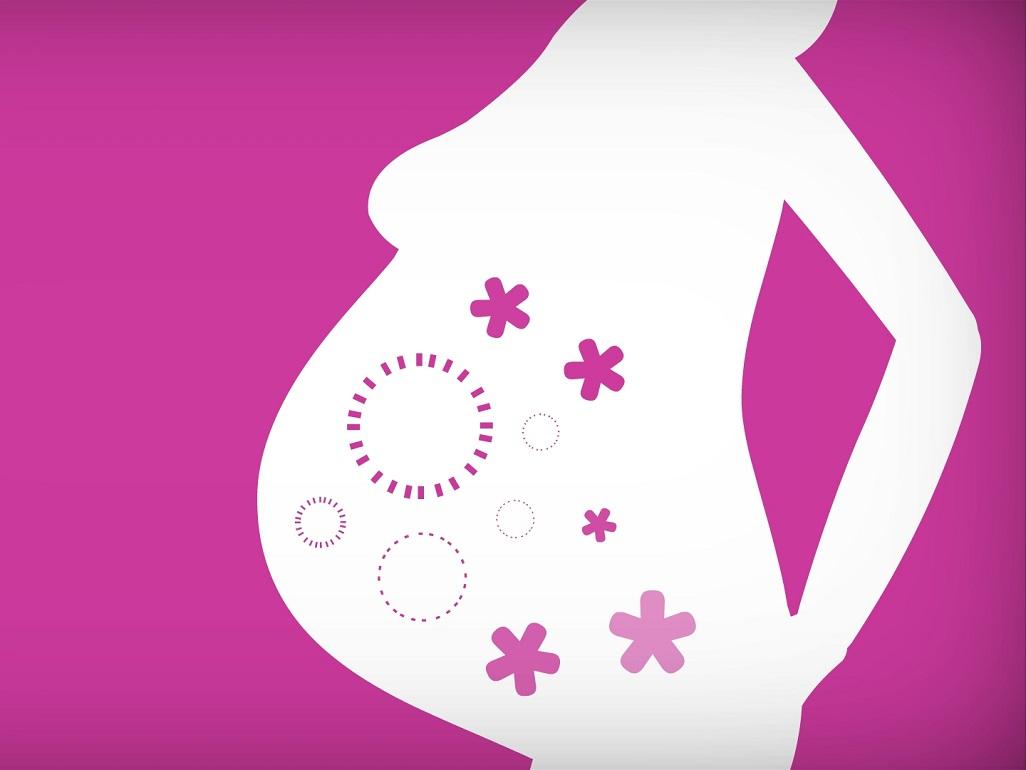 An animated woman with gas bubbles in her tummy