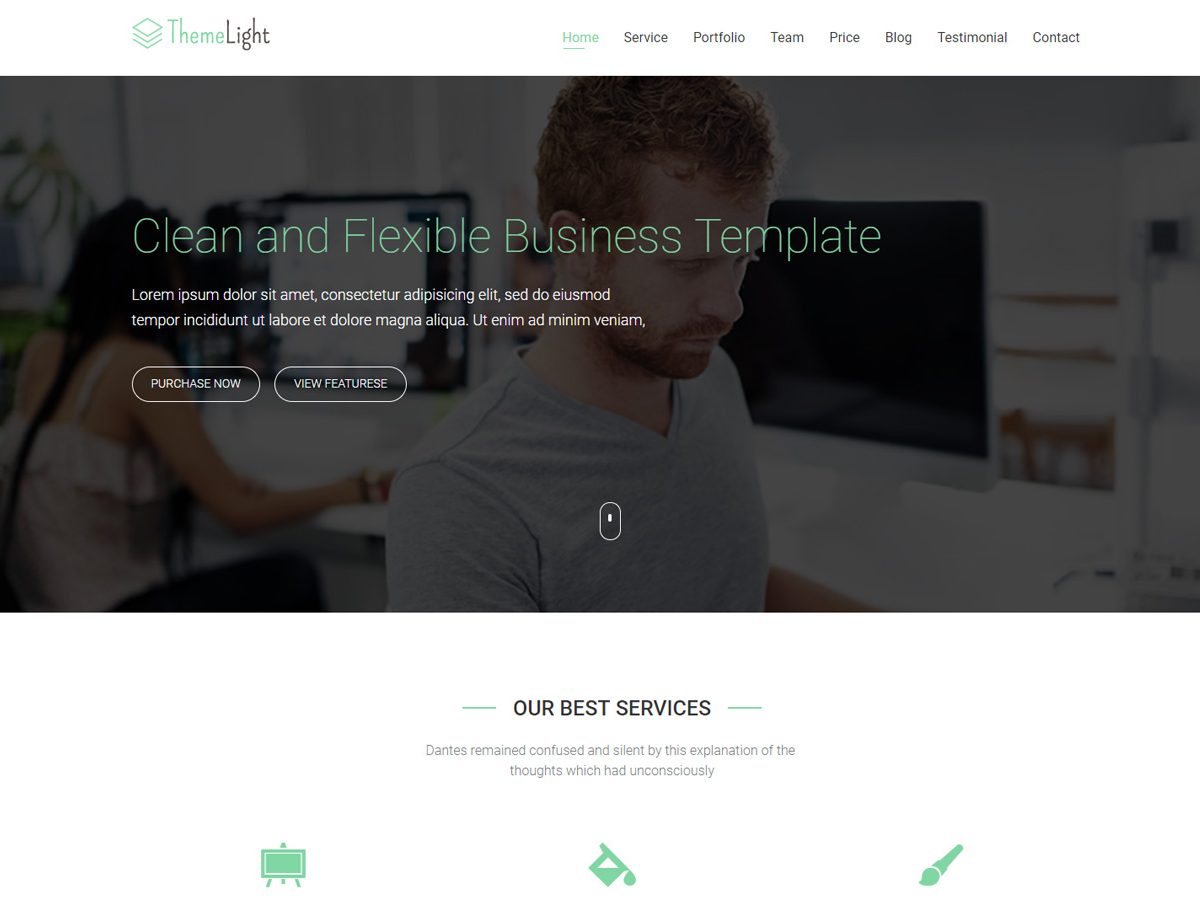 Free one page Business Website Template