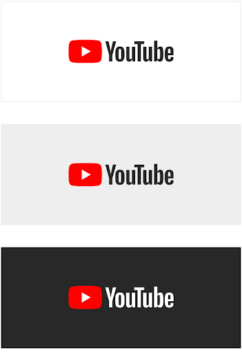 Logotip de YouTube sobre fons uniformes