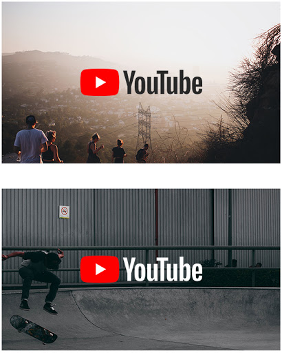 Έγχρωμο λογότυπο YouTube σε έγχρωμο φόντο