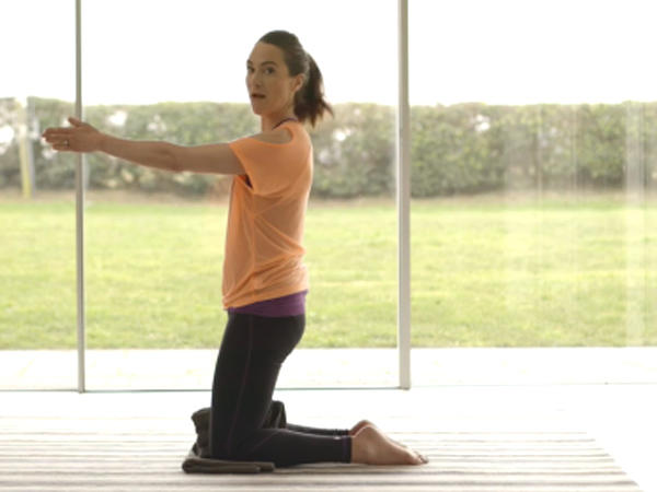 Woman exercising in a studio