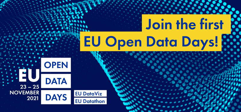 EU Open Data Days #EUdataviz #EUdatathon visual, call to registration