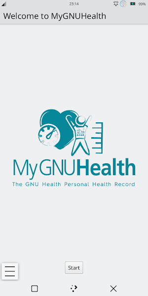 Εκκίνηση της εφαρμογής MyGNUHealth στο PinePhone