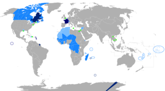 world map of French speaking countries