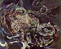 'Bride of the Wind', oil on canvas painting by Oskar Kokoschka, a self-portrait expressing his unrequited love for Alma Mahler (widow of composer Gustav Mahler), 1913.jpg