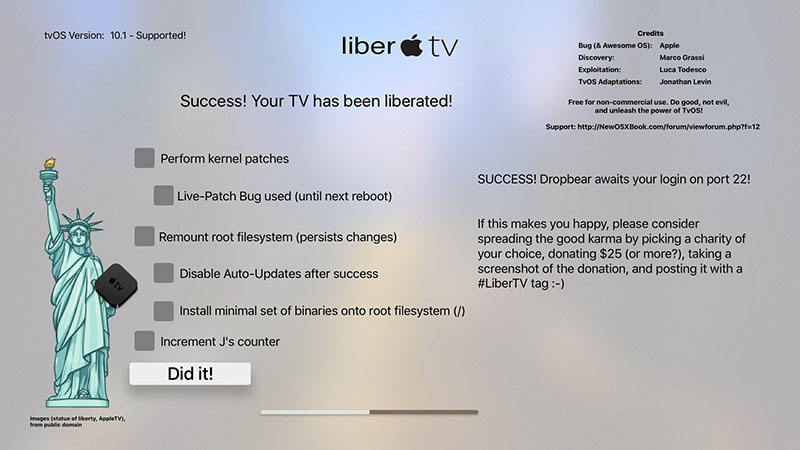 liberTV tvOS jailbreak