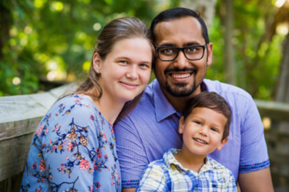 Syed Balkhi, Amanda Balkhi (wife), and Solomon Balkhi (son)