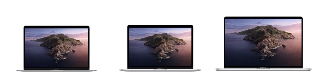 MacBook vergelijken met verschillende schermen.