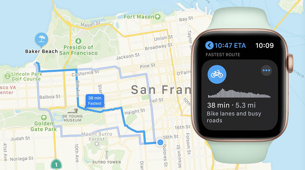 Fietsroutes op Apple Watch