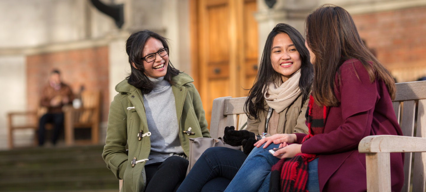 Students by the Queen's Tower