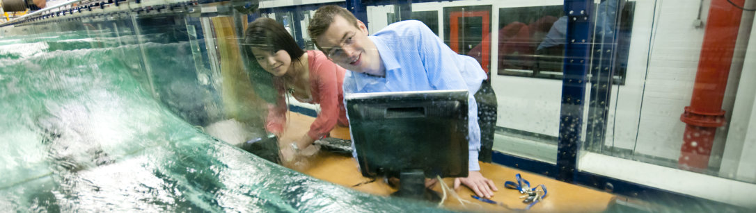 Researchers in the Hydrodynamics Laboratory