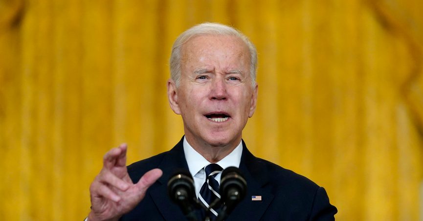 President Joe Biden speaks about his domestic agenda from the East Room of the White House in Washington, Thursday, Oct. 28, 2021. (AP Photo/Susan Walsh)