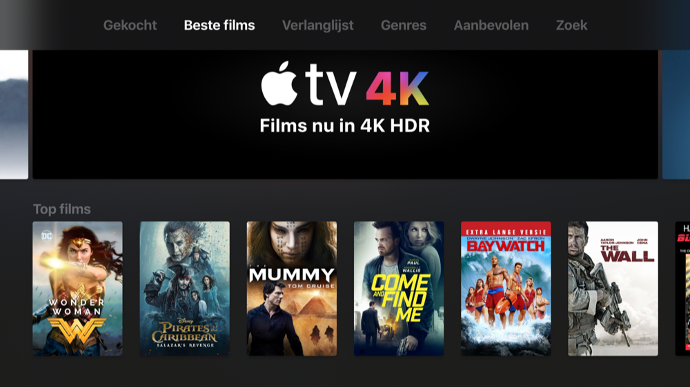 4K-films in iTunes op de Apple TV 4K.