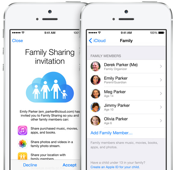 iOS 8 Family Sharing